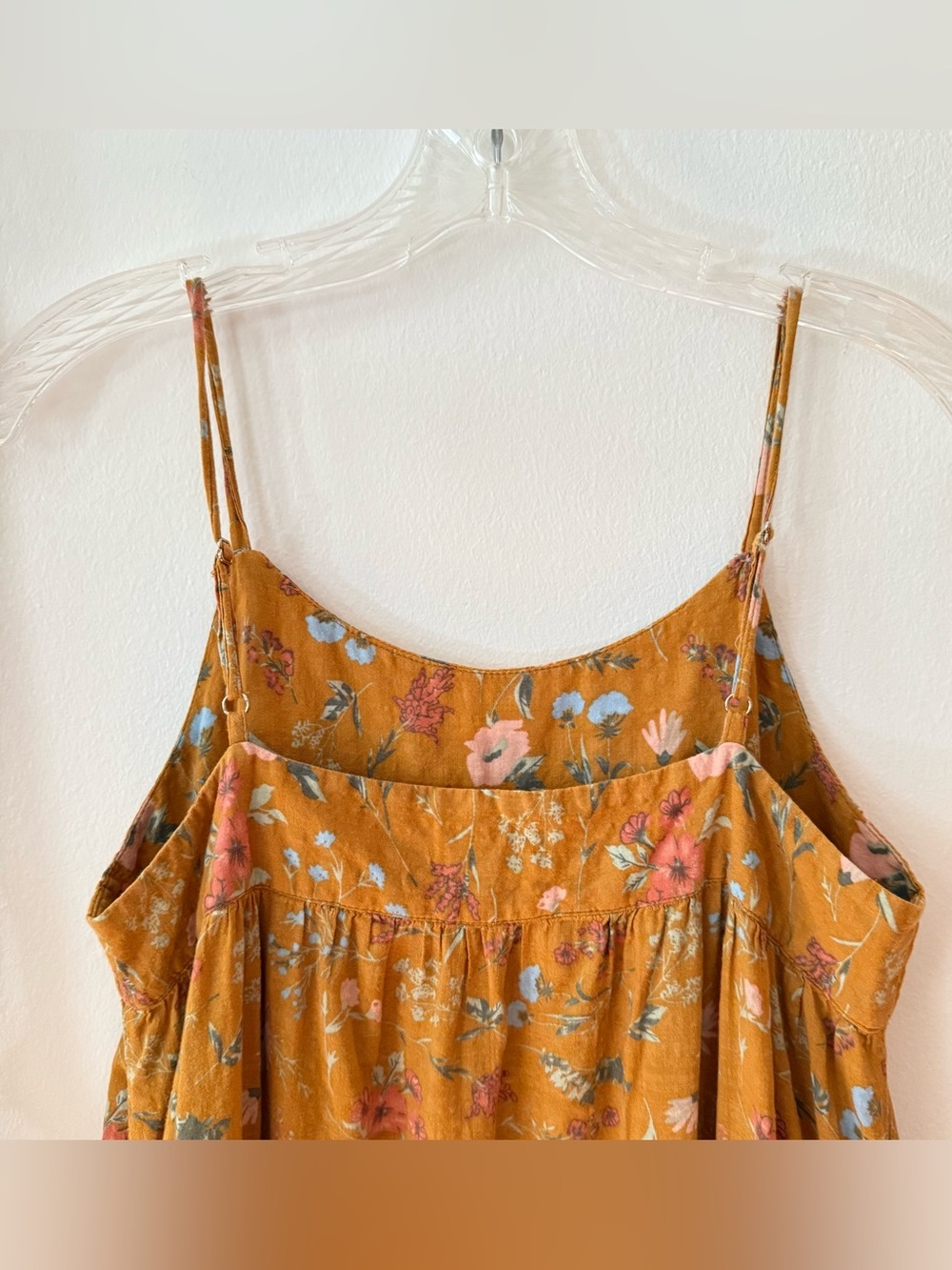 Natural Life mustard yellow floral print maxi dress size S, cottage core, frolic - Picture 8 of 12